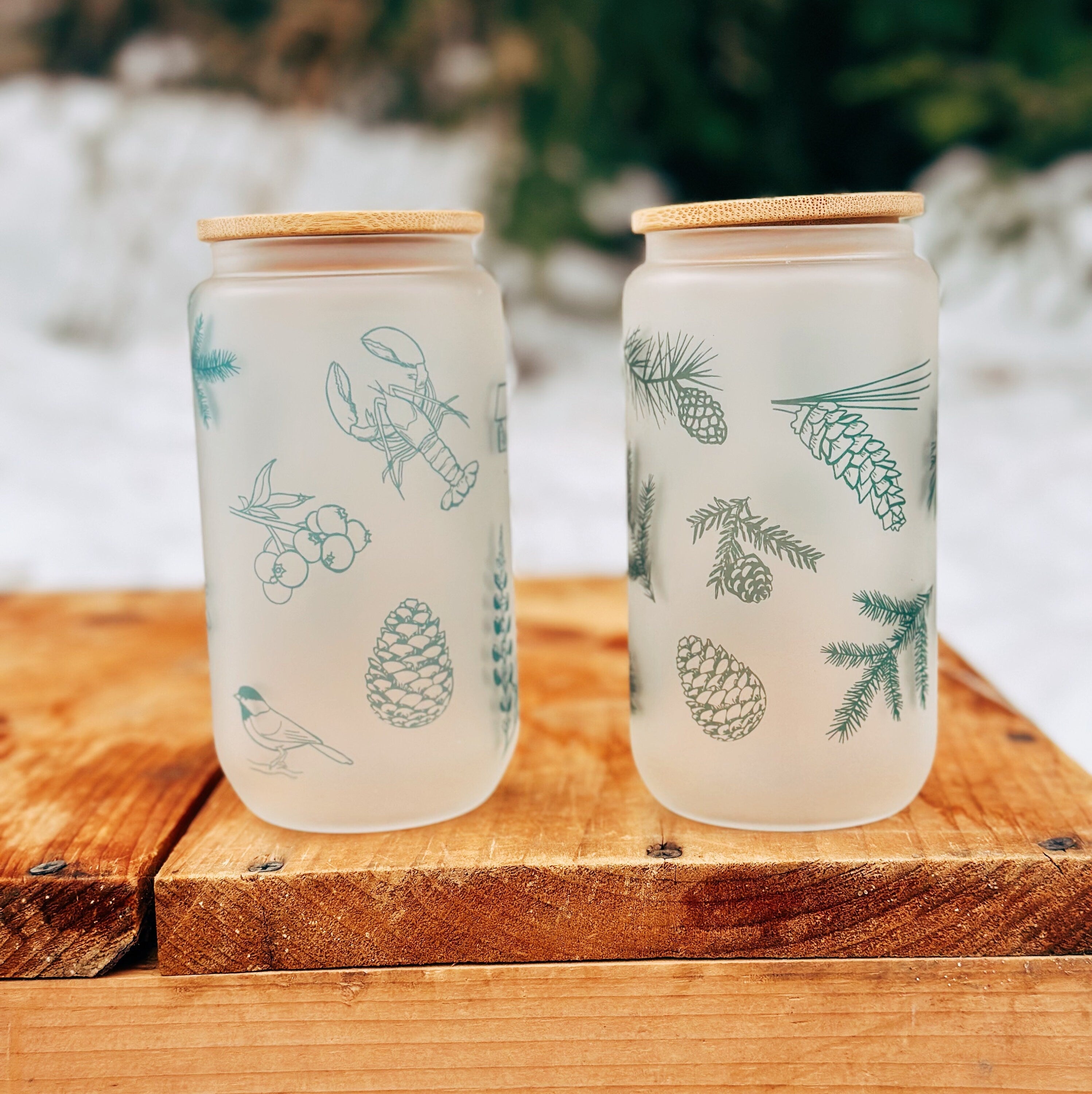 Nature-Inspired Frosted Can Glasses
