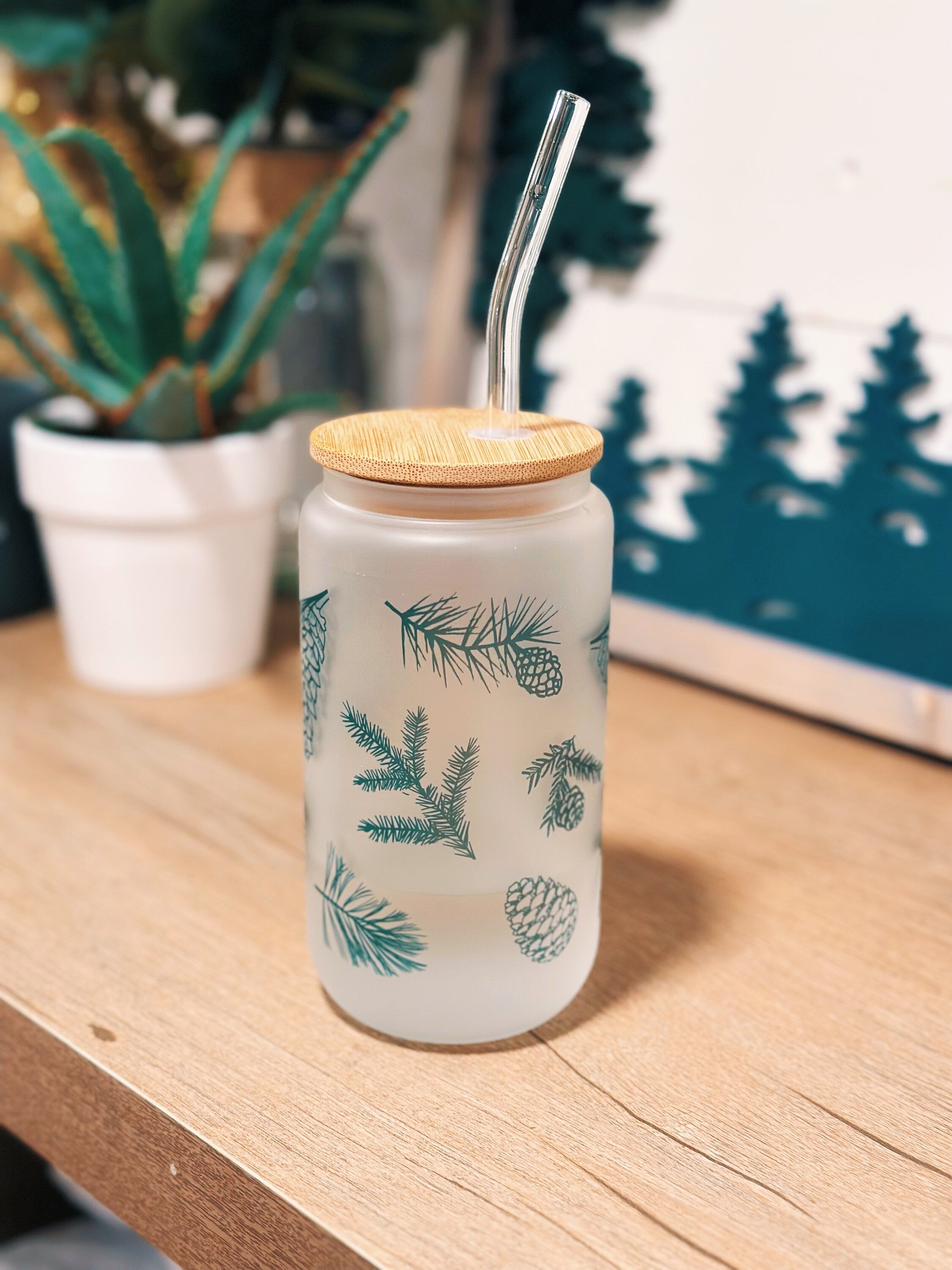 Nature-Inspired Frosted Can Glasses