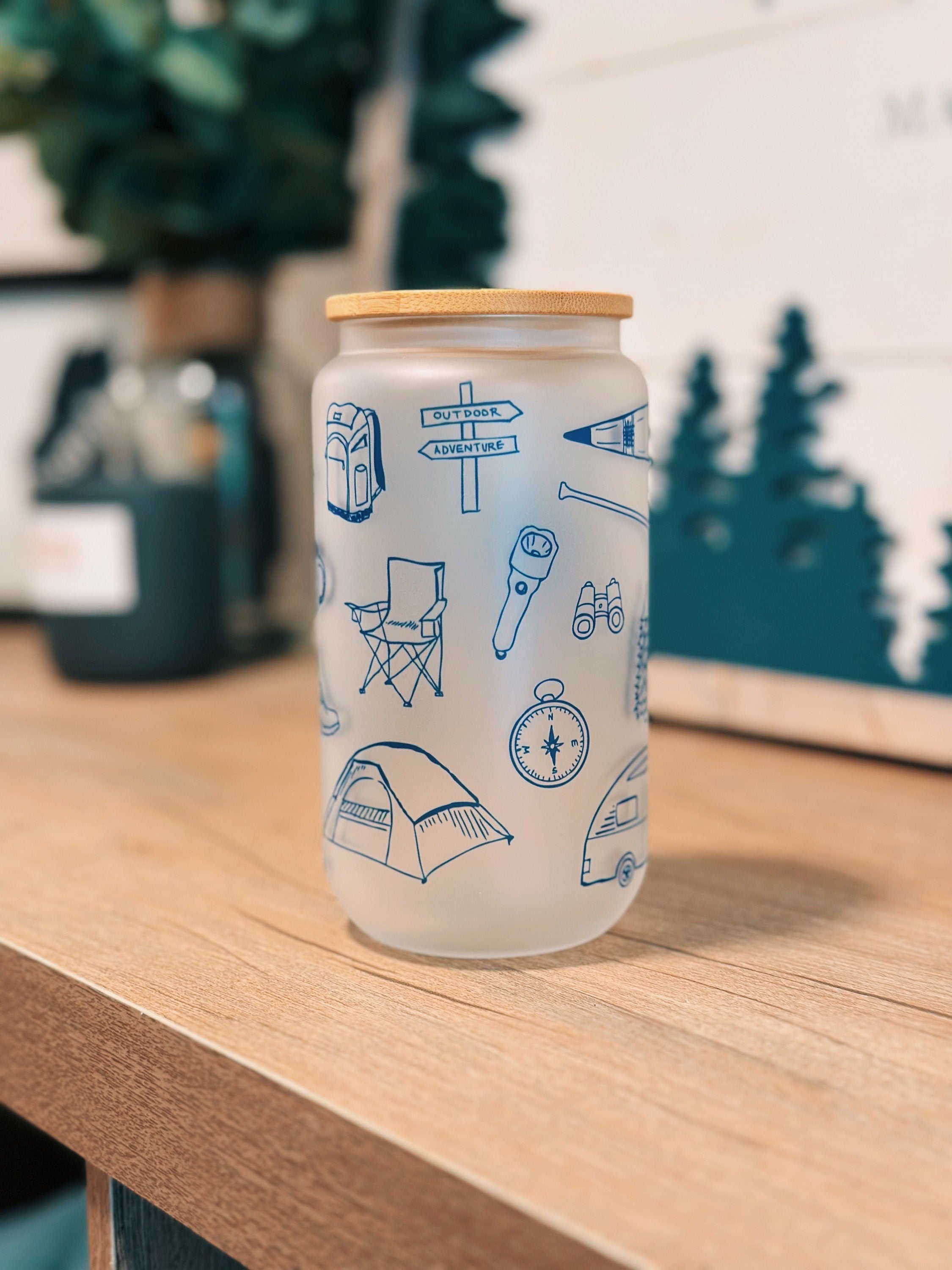 Nature-Inspired Frosted Can Glasses