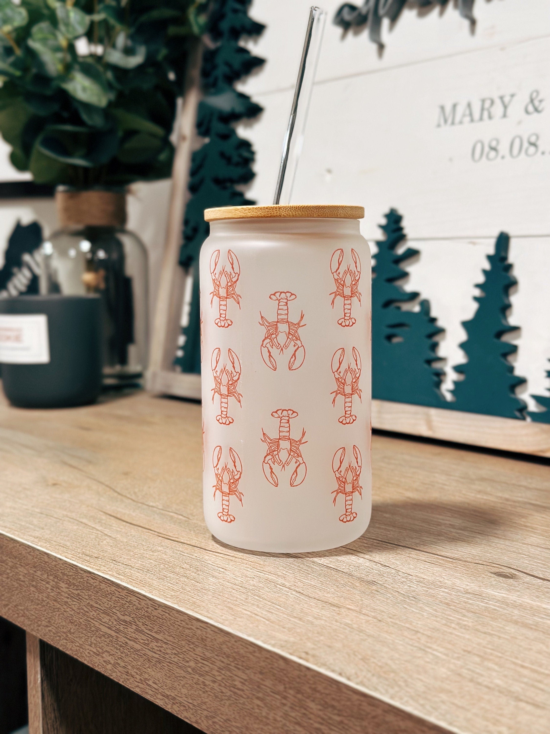 Lobster Frosted Can Glass