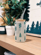 Conifers Frosted Can Glass